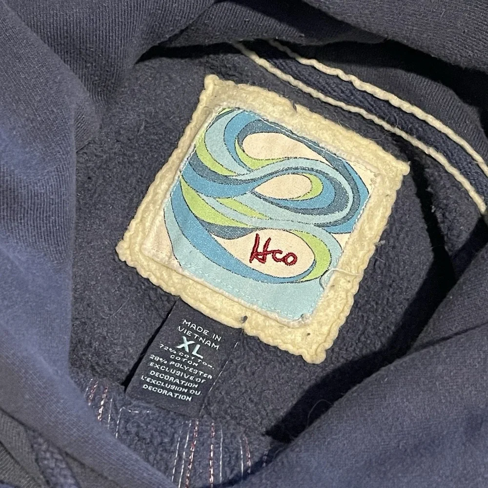 Vintage Y2K Hollister HCo Navy‎ Pullover Hoodie Sweatshirt Size XL OG Used